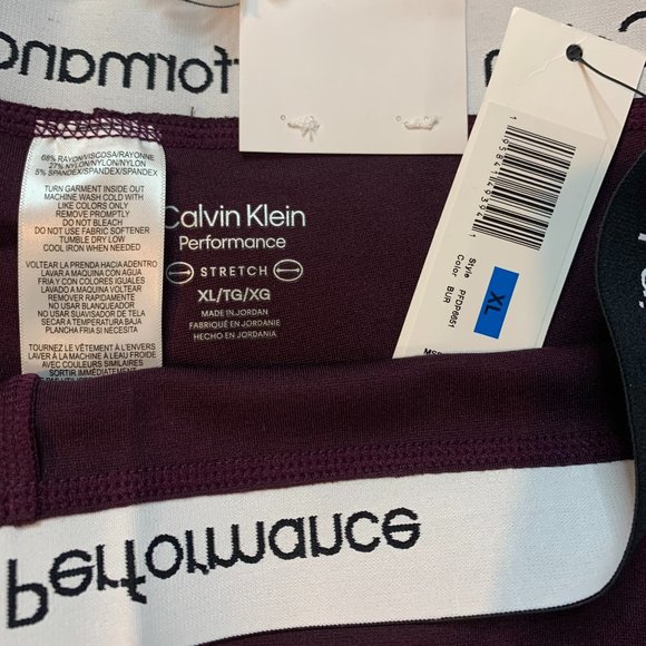Calvin Klein Performance Stretch High Waist Leggings, Burgundy, Size S,L,XL - Picture 7 of 9